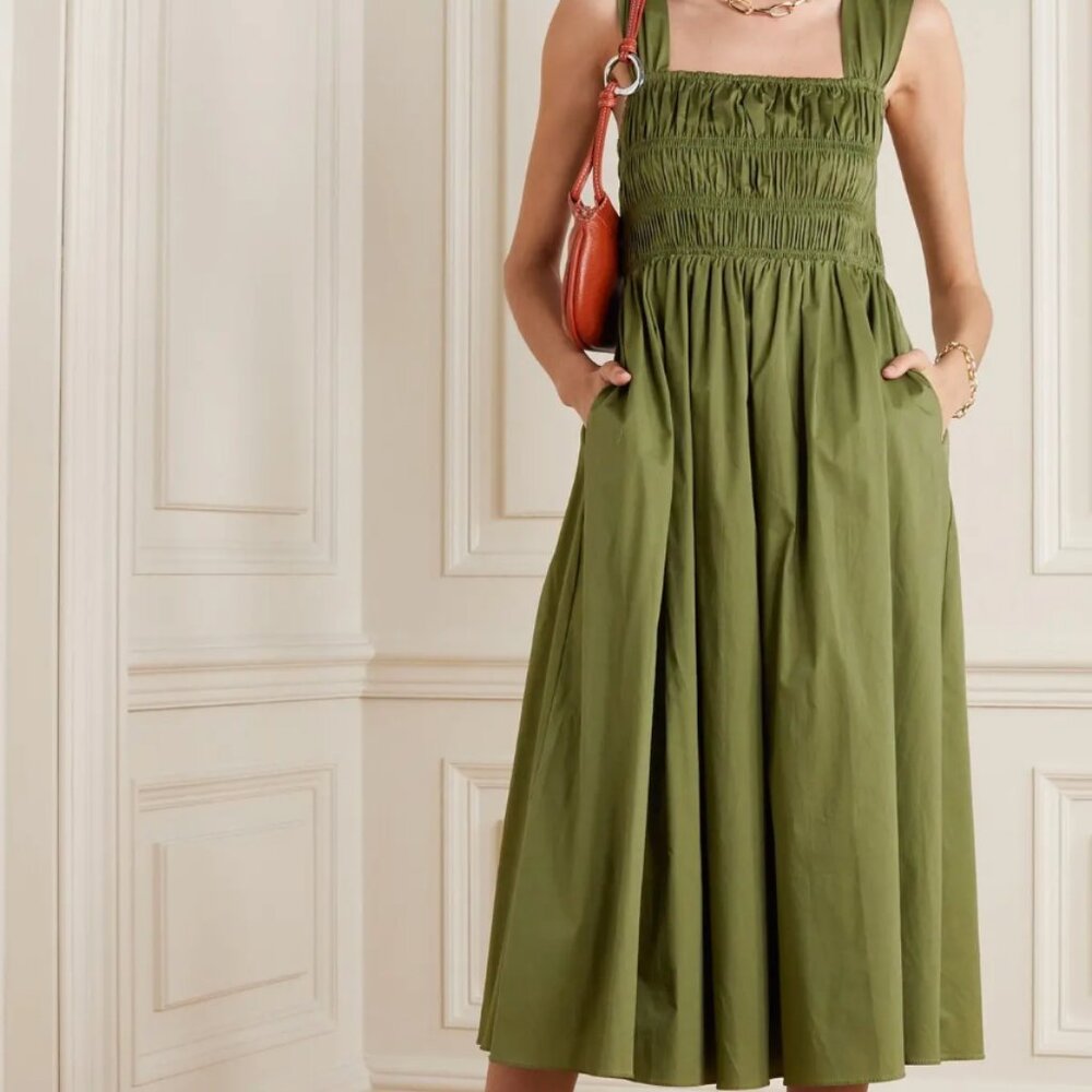 Staud Ida Smocked Dress